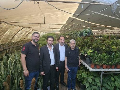 Chairman of Damascus Chamber of Agriculture Inspects a Model Nursery, Announcing the Introduction of Dutch Varieties to Support Home Gardening